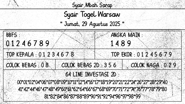 Syair Mbah Sarap - Syair Togel Warsaw