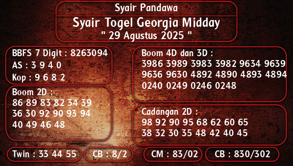 Syair Pandawa - Syair Togel Georgia Midday