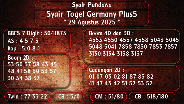 Syair Pandawa - Syair Togel Germany Plus5