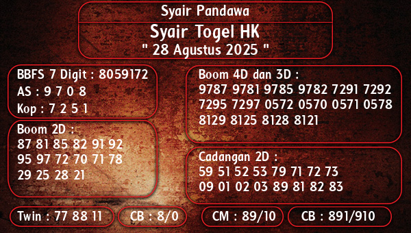 Syair Pandawa - Syair Togel HK