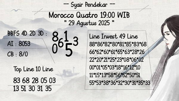 Syair Pendekar - Morocco Quatro 19:00 WIB