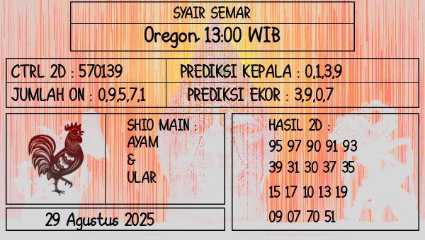 SYAIR SEMAR - Oregon 13:00 WIB