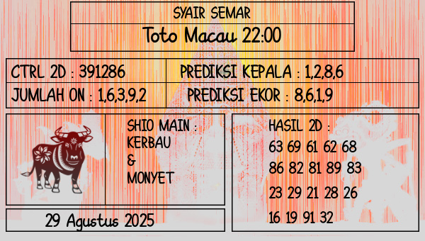 SYAIR SEMAR - Toto Macau 22:00