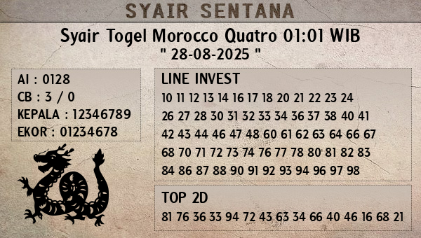  - Syair Togel Morocco Quatro 01:01 WIB