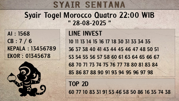  - Syair Togel Morocco Quatro 22:00 WIB