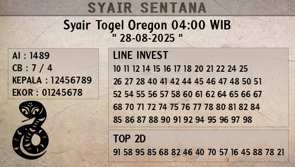  - Syair Togel Oregon 04:00 WIB