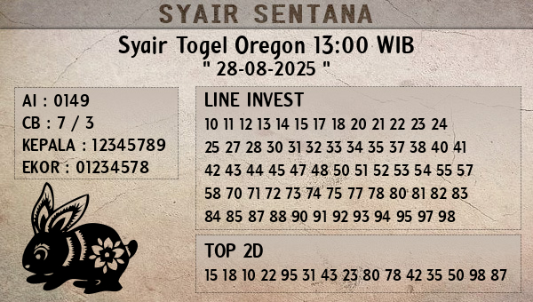  - Syair Togel Oregon 13:00 WIB