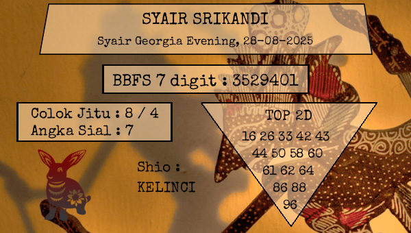 SYAIR SRIKANDI - Syair Georgia Evening