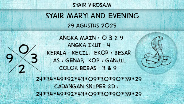 Syair Virdsam - Syair Maryland Evening