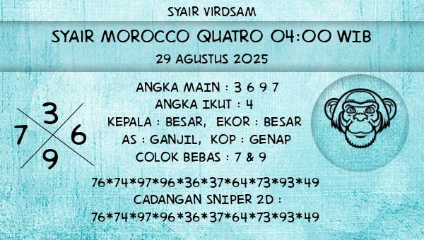 Syair Virdsam - Syair Morocco Quatro 04:00 WIB