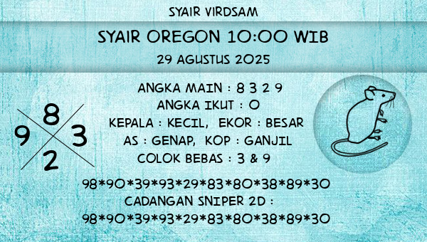 Syair Virdsam - Syair Oregon 10:00 WIB