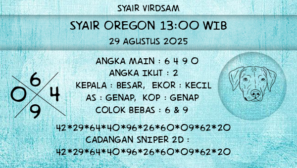 Syair Virdsam - Syair Oregon 13:00 WIB