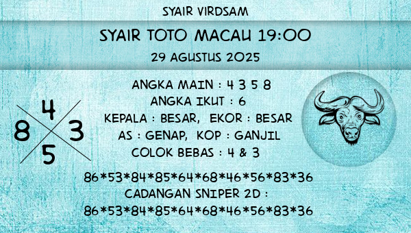 Syair Virdsam - Syair Toto Macau 19:00