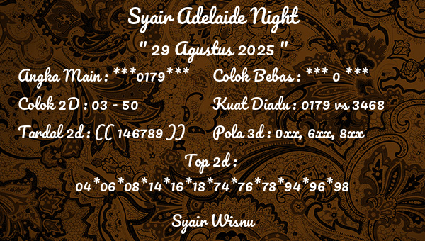 Syair Wisnu - Syair Adelaide Night