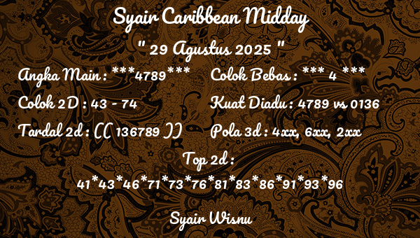 Syair Wisnu - Syair Caribbean Midday