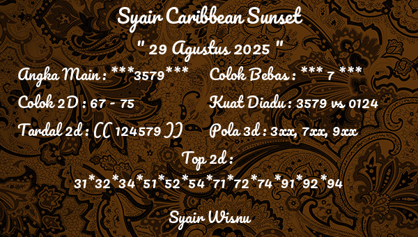 Syair Wisnu - Syair Caribbean Sunset