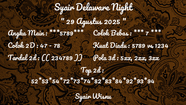 Syair Wisnu - Syair Delaware Night