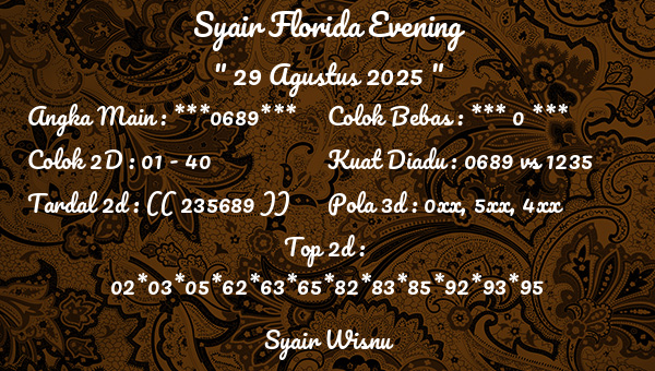 Syair Wisnu - Syair Florida Evening