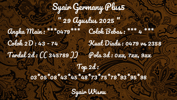 Syair Wisnu - Syair Germany Plus5