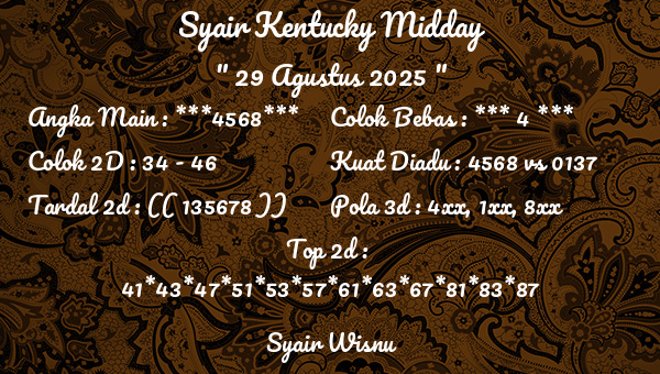 Syair Wisnu - Syair Kentucky Midday