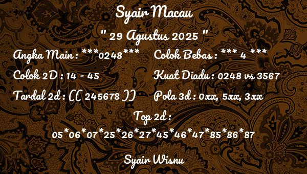 Syair Wisnu - Syair Macau