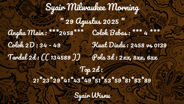 Syair Wisnu - Syair Milwaukee Morning