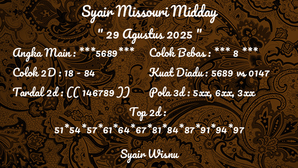 Syair Wisnu - Syair Missouri Midday