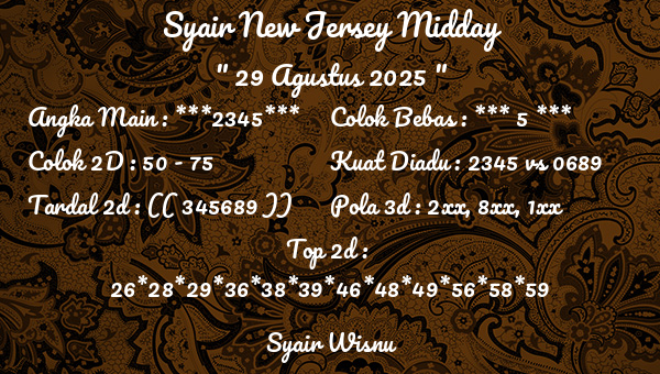 Syair Wisnu - Syair New Jersey Midday