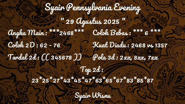 Syair Wisnu - Syair Pennsylvania Evening