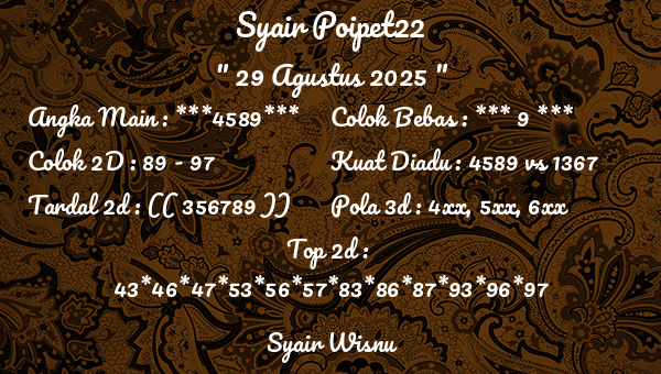 Syair Wisnu - Syair Poipet22