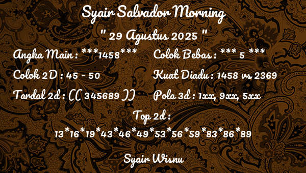 Syair Wisnu - Syair Salvador Morning