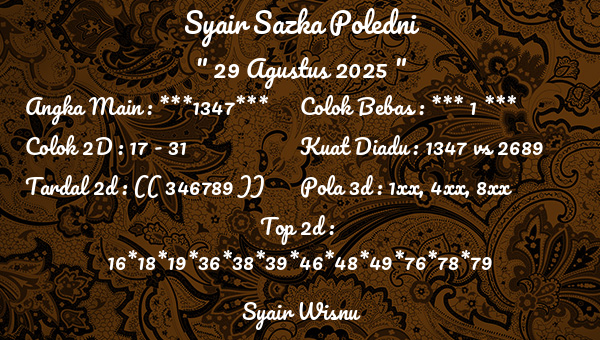Syair Wisnu - Syair Sazka Poledni