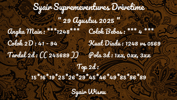 Syair Wisnu - Syair Supremeventures Drivetime