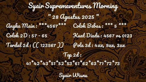 Syair Wisnu - Syair Supremeventures Morning