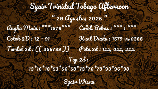 Syair Wisnu - Syair Trinidad Tobago Afternoon