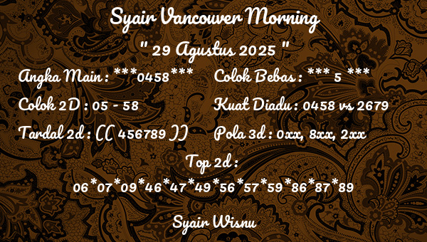 Syair Wisnu - Syair Vancouver Morning