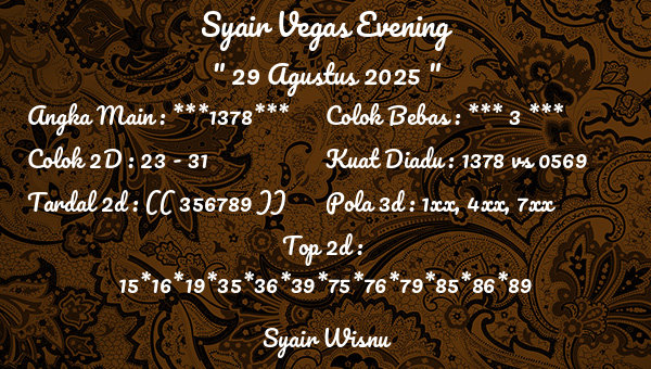 Syair Wisnu - Syair Vegas Evening