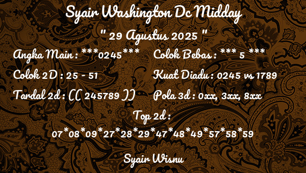 Syair Wisnu - Syair Washington Dc Midday