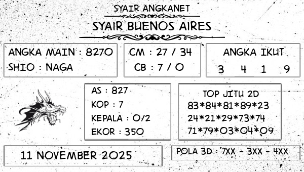 SYAIR ANGKANET - Syair Buenos Aires