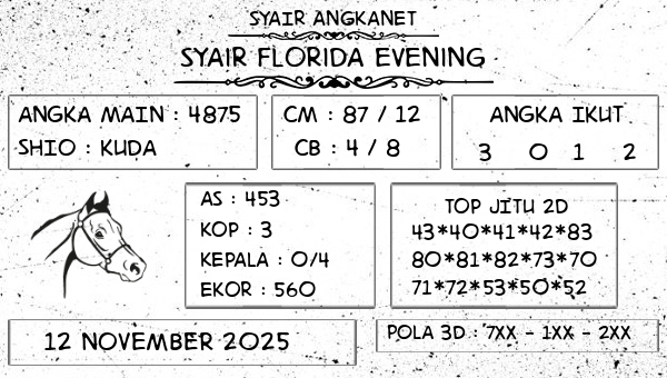 SYAIR ANGKANET - Syair Florida Evening