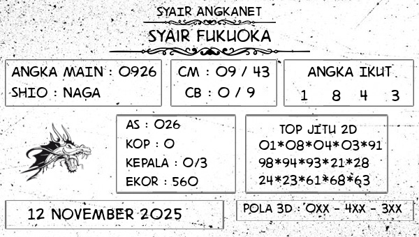 SYAIR ANGKANET - Syair Fukuoka