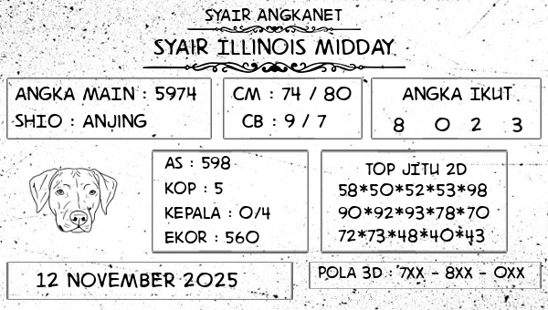 SYAIR ANGKANET - Syair Illinois Midday