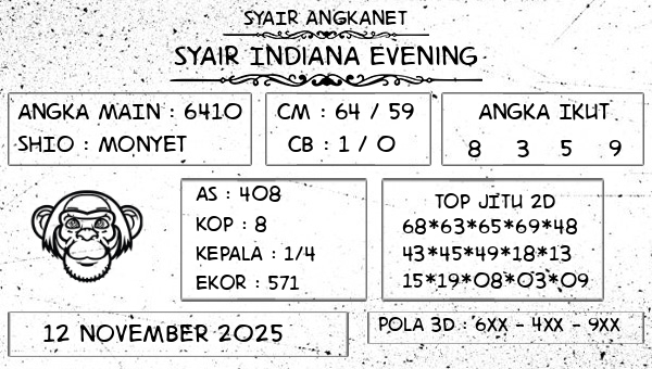 SYAIR ANGKANET - Syair Indiana Evening
