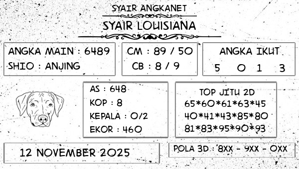 SYAIR ANGKANET - Syair Louisiana