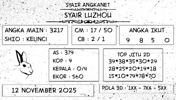 SYAIR ANGKANET - Syair Luzhou