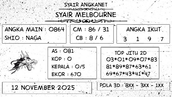 SYAIR ANGKANET - Syair Melbourne