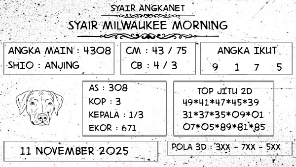 SYAIR ANGKANET - Syair Milwaukee Morning