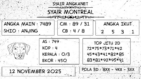SYAIR ANGKANET - Syair Montreal