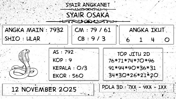 SYAIR ANGKANET - Syair Osaka