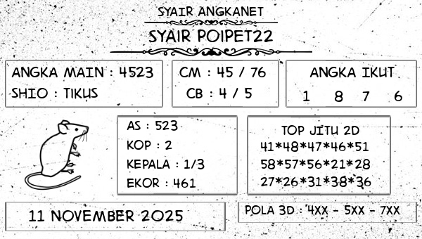 SYAIR ANGKANET - Syair Poipet22